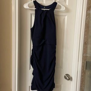 MIDI navy blue spandex dress